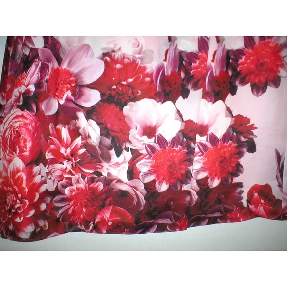 NWT New Designer Carolina Herrera $2490 Pink Silk Dress Flowers Red 12 Womens - Picture 7 of 12